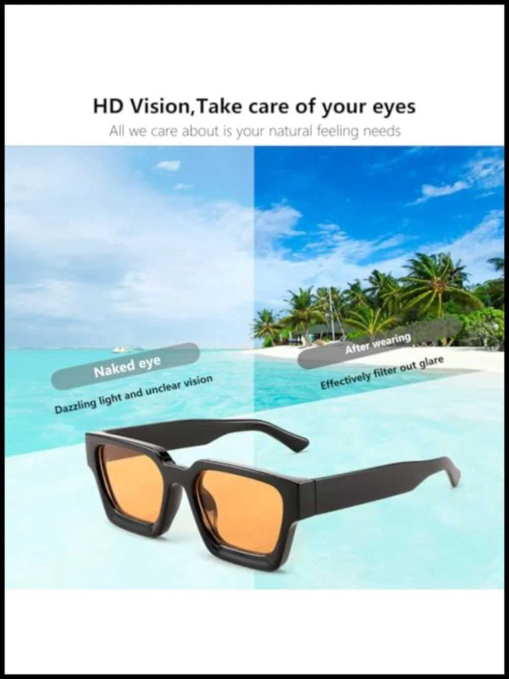Retro 90s Chunky Rectangle Sunglasses UV400 Protection Unisex